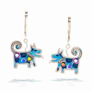 Seeka Blue Dog Earrings Style #1410334B