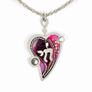 Seeka Chai & Heart Necklace - Purple Style #1430402P