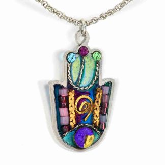 Seeka Green Hamsa Necklace Style #1430617G