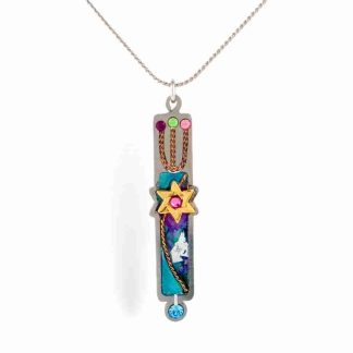 Seeka Purple Mezuzah Necklace Style #1430618