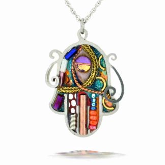 Seeka Green Hamsa Necklace Style #1430619