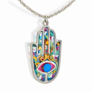Seeka Blue Hamsa Necklace  Style #1432412B