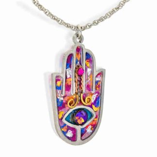 Seeka Purple Hamsa Necklace Style #1432412P