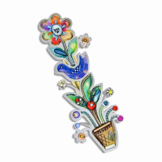 Seeka Flower Pot and Dove Mezuzah Style #1451823