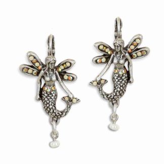 La Contessa Meticulously Handmade Adorable Winged Mermaid Earrings