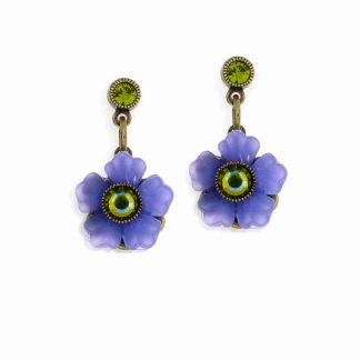 Sparkling Purple Blossom Earrings Created By La Contessa