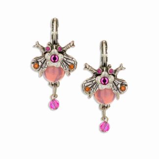 Fanciful Rosy Baby Bee Earrings Made By La Contessa