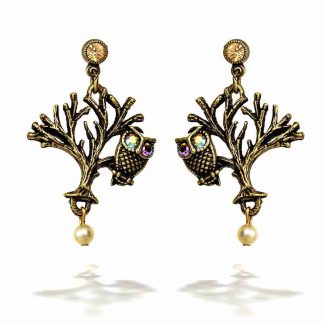 La Contessa Irresistible Owl In A Tree Earrings