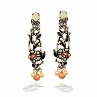 Bubbly La Contessa Blooming Butterfly Flower Earrings