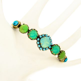 La Contessa Meticulously Handmade Green Cameo Bracelet