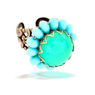 Gypsy Large Green Stone Adjustable Ring Lovingly Made By La Contessa