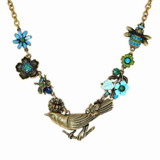 Regal Crowned Bird Turqouise Colored Necklace Lovingly Made By La Contessa