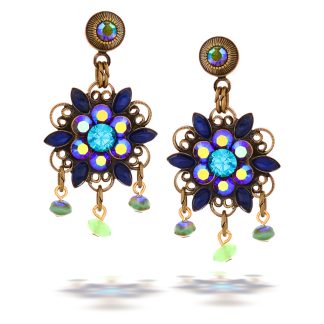 Full Of Life Gypsy Blue Jeweled Flower Earrings Caringly Created By La Contessa