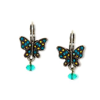 La Contessa Fashioned And Made Sparkling Butterfly Earrings