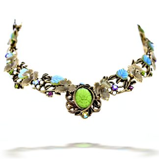 La Contessa Fashioned And Made Autumn Foliage Necklace