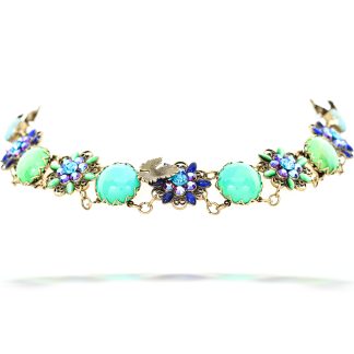 Crafted La Contessa Gypsy Green Floral Necklace